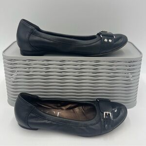AGL Cap Toe Ballet Flats Black Size 36 US 6 Attilio Giusti Leombruni Shoes
